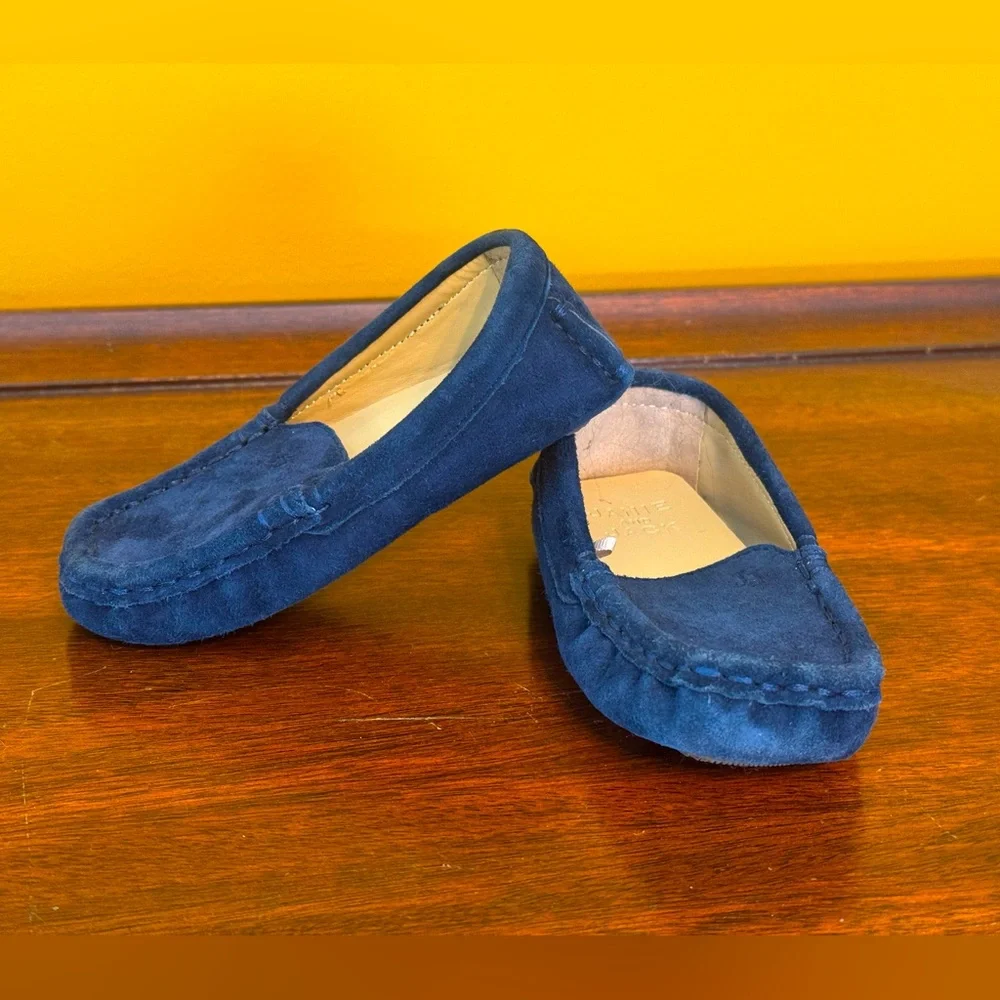 Janie & Jack Toddler Boy Driving Shoe Blue Suede Size 6